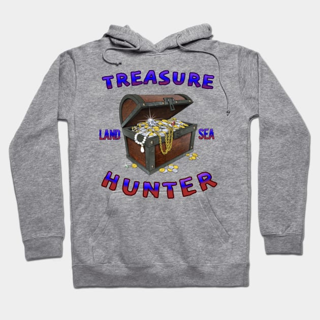 Metal detecting treasure hunter land and sea Hoodie by Coreoceanart